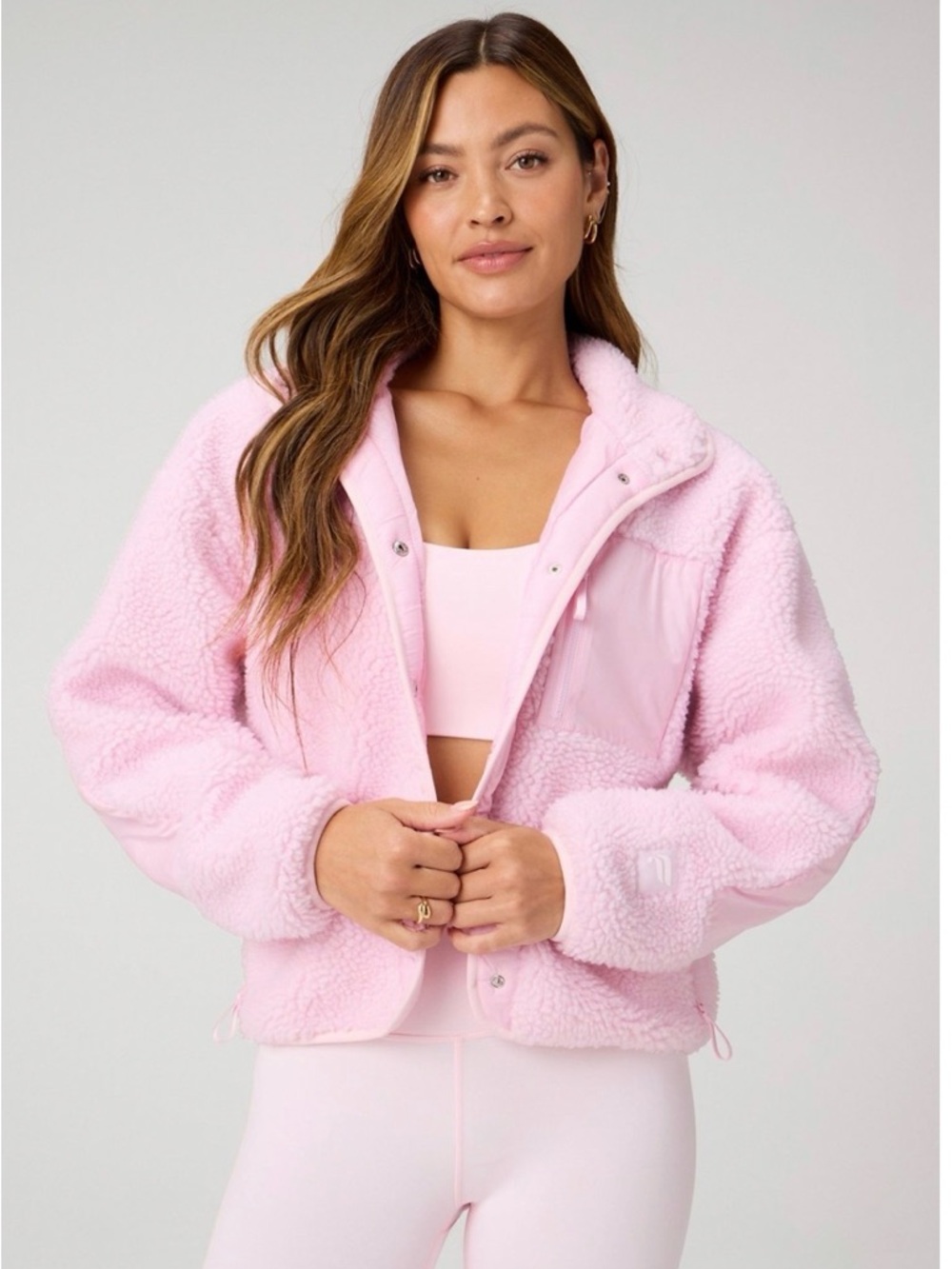 XL Fabletics Tahoe Teddy Jacket Soft Pink